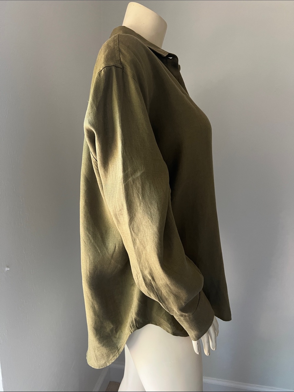 AYR The Deep End Olive Green Linen Shirt Casual Preppy. Size Large - Picture 2 of 5